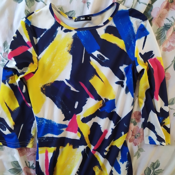 *SALE* Brush Stroke Print Bodycon Dress - Picture 3 of 6